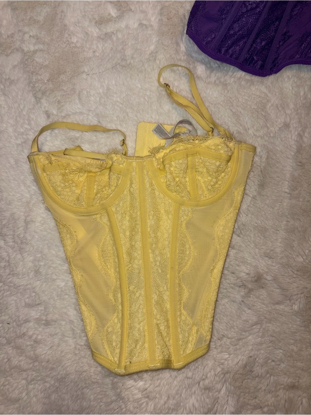 Urban Outfitters Yellow Lace Bustier Tank Top